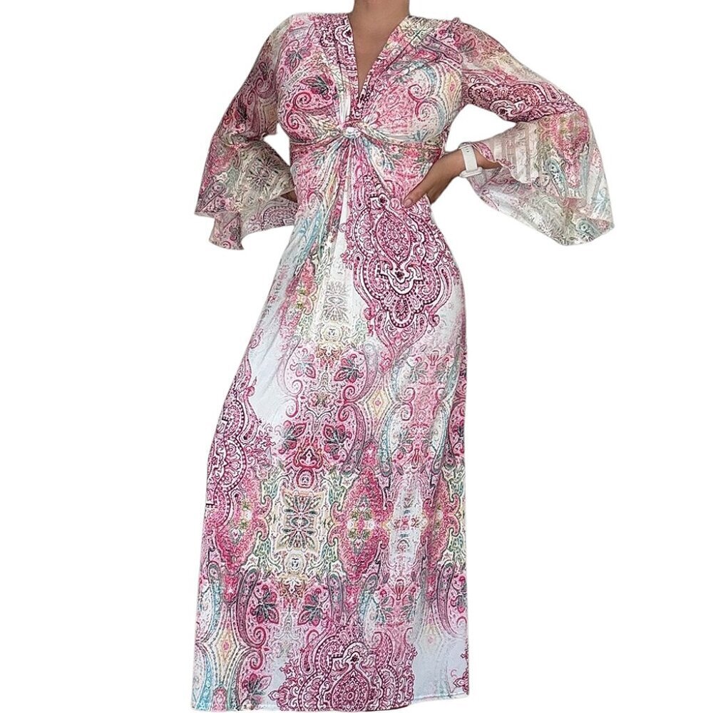 NWT TROIS KA FLOWEY PATTERN DRESS - Picture 6 of 12